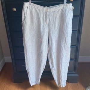 EILEEN FISHER Organic Linen Ankle Pants Size Large